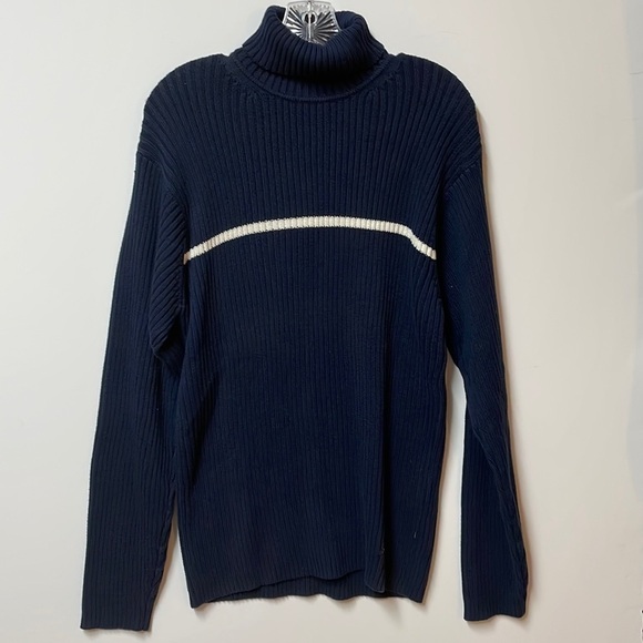 𝅺TOMMY Hilfiger NWT Men’s Sweater, Size LG., Navy Blue - Picture 1 of 10